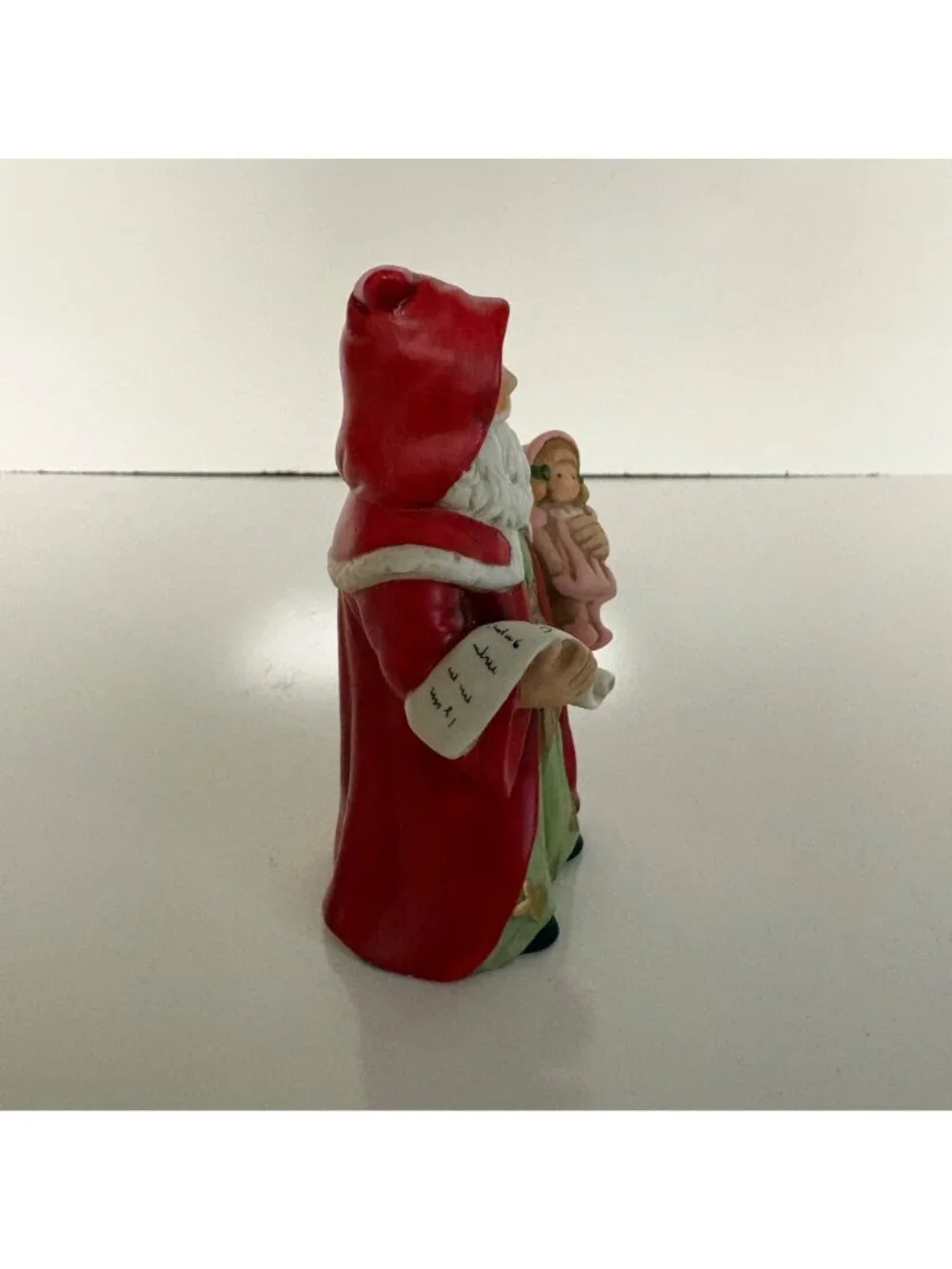 Homco Santa Claus Figurine Holding Doll #5610 Collectible Holiday Decor